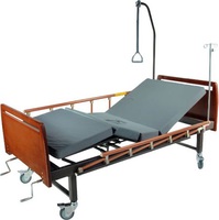 Кровать медицинская функциональная с механическим приводом Е-8 (2 функции) деревянная с туалетным устройством ММ-16